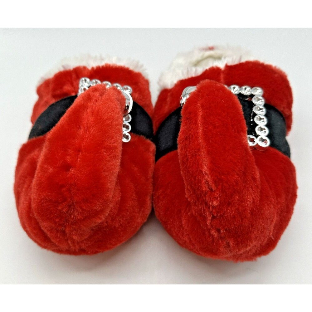 Dan Dee Christmas Santa Elf Slippers with Jingle Bell Size M 7-8 Fuzzy Red 2017 - Picture 10 of 11